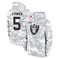 Kooe LV.Raiders #5 Eric Stokes Player Arctic Camo Salute to Service Hoodies Limited Game Stitched Jerseys