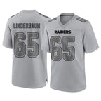 Kooe LV.Raiders #65 Tyler Linderbaum Player Gray Atmosphere Fashion Limited Game Stitched Jerseys