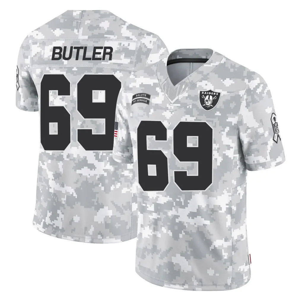 Kooe LV.Raiders #69 Adam Butler Player Arctic Camo Salute To Service Limited Game Stitched Jerseys