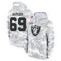 Kooe LV.Raiders #69 Adam Butler Player Arctic Camo Salute to Service Hoodies Limited Game Stitched Jerseys