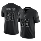 Kooe LV.Raiders #69 Adam Butler Player Black Reflective Limited Game Stitched Jerseys