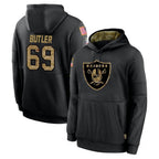 Kooe LV.Raiders #69 Adam Butler Player Black Salute to Service Hoodies Limited Game Stitched Jerseys