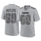 Kooe LV.Raiders #69 Adam Butler Player Gray Atmosphere Fashion Limited Game Stitched Jerseys