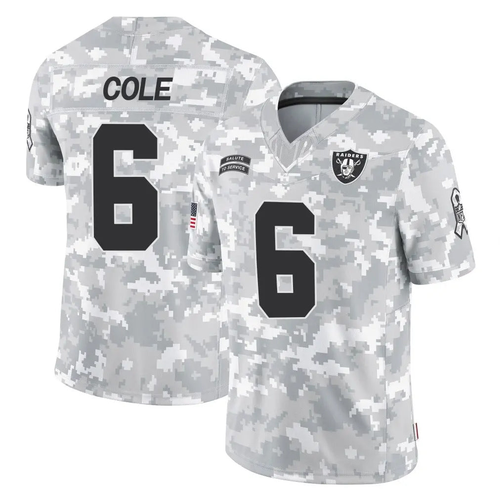 Kooe LV.Raiders #6 A.J. Cole Player Arctic Camo Salute To Service Limited Game Stitched Jerseys