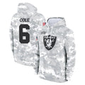 Kooe LV.Raiders #6 A.J. Cole Player Arctic Camo Salute to Service Hoodies Limited Game Stitched Jerseys