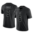 Kooe LV.Raiders #6 A.J. Cole Player Black Reflective Limited Game Stitched Jerseys