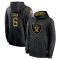 Kooe LV.Raiders #6 A.J. Cole Player Black Salute to Service Hoodies Limited Game Stitched Jerseys