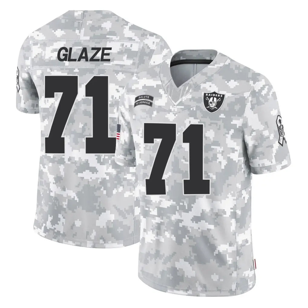 Kooe LV.Raiders #71 DJ Glaze Player Arctic Camo Salute To Service Limited Game Stitched Jerseys