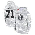 Kooe LV.Raiders #71 DJ Glaze Player Arctic Camo Salute to Service Hoodies Limited Game Stitched Jerseys