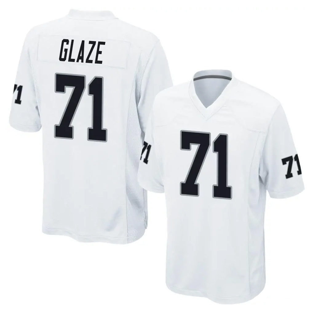 Kooe LV.Raiders #71 DJ Glaze Player White Home Game Stitched Jerseys