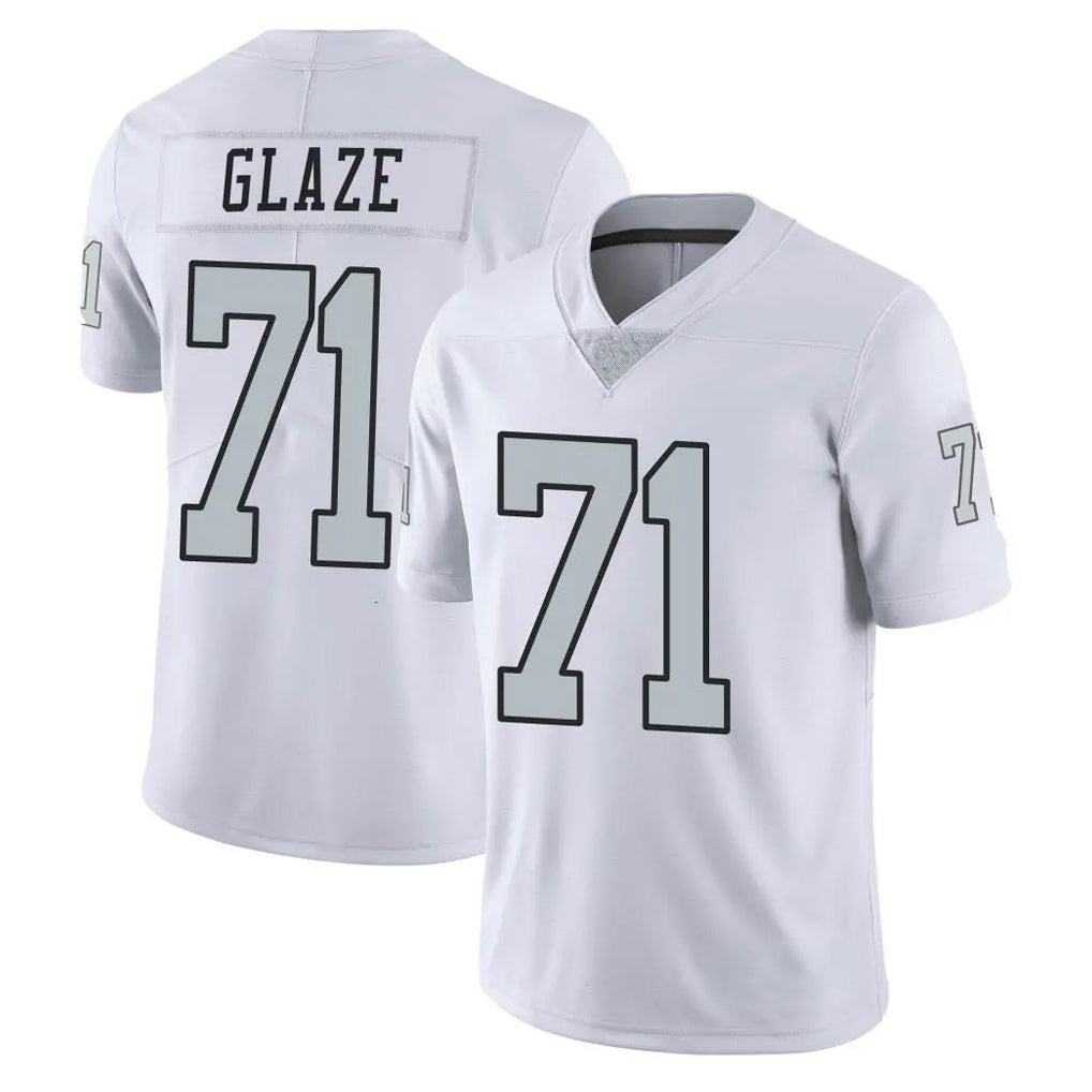 Kooe LV.Raiders #71 DJ Glaze Player White Limited Color Rush Home Game Stitched Jerseys