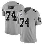 Kooe LV.Raiders #74 Kolton Miller Player Gray Vapor Limited Home Game Stitched Jerseys