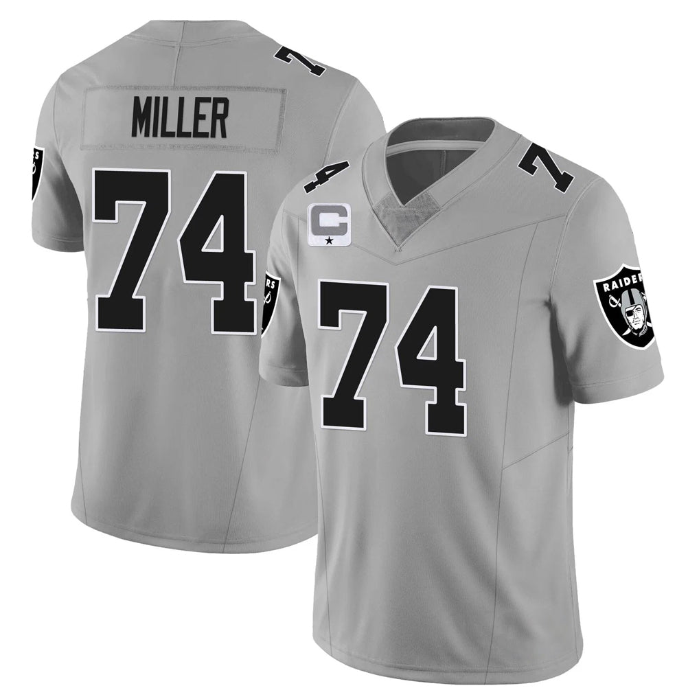 Kooe LV.Raiders #74 Kolton Miller Player Gray Vapor Limited Home Game Stitched Jerseys