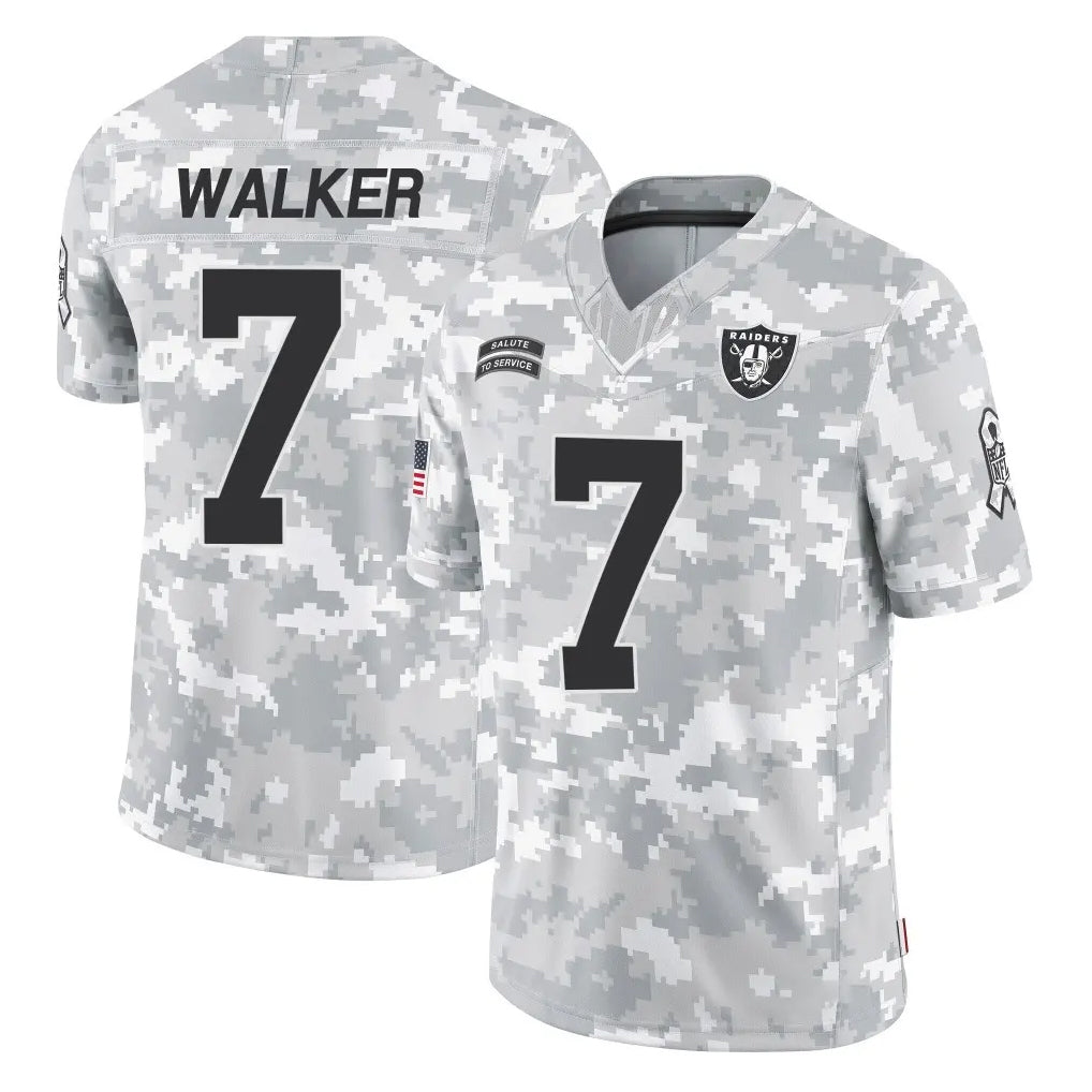 Kooe LV.Raiders #7 Quay Walker Player Arctic Camo Salute To Service Limited Game Stitched Jerseys