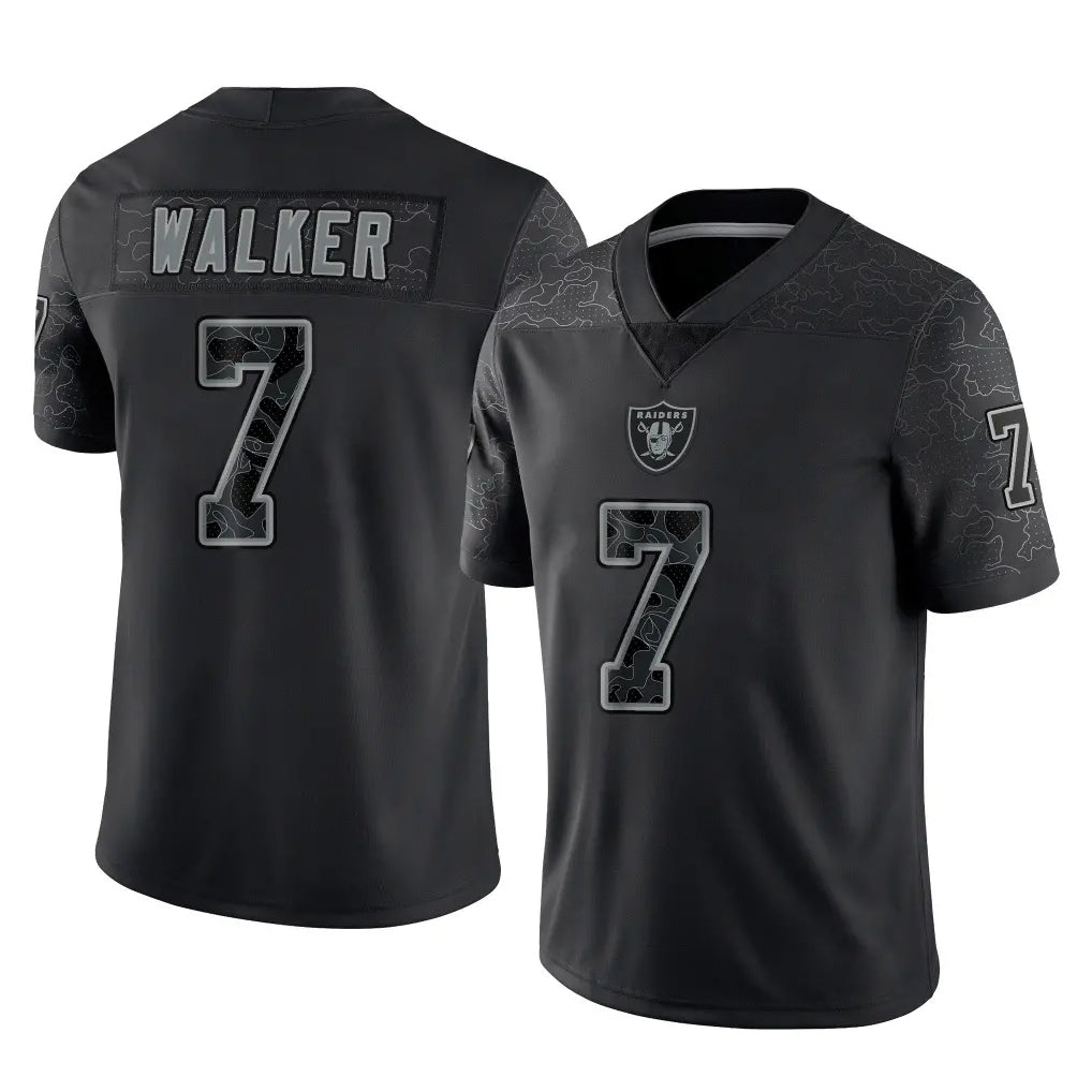 Kooe LV.Raiders #7 Quay Walker Player Black Reflective Limited Game Stitched Jerseys