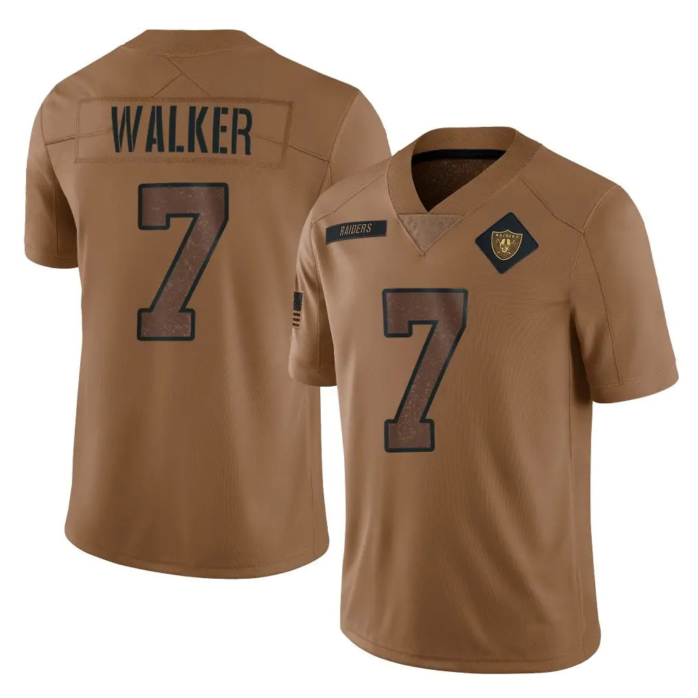 Kooe LV.Raiders #7 Quay Walker Player Brown Salute To Service Limited Stitched Jerseys
