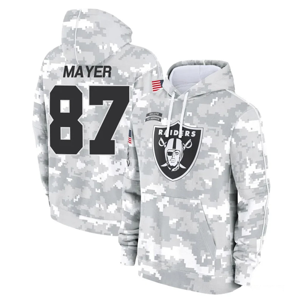 Kooe LV.Raiders #87 Michael Mayer Player Arctic Camo Salute to Service Hoodies Limited Game Stitched Jerseys