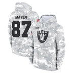 Kooe LV.Raiders #87 Michael Mayer Player Arctic Camo Salute to Service Hoodies Limited Game Stitched Jerseys