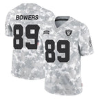 Kooe LV.Raiders #89 Brock Bowers Player Arctic Camo Salute to Service Limited  Stitched Jerseys