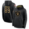 Kooe LV.Raiders #89 Brock Bowers Player Salute to Service Black Hoodies Stitched Jerseys