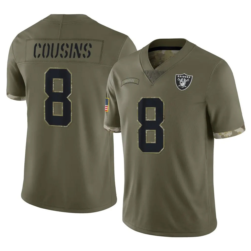 Kooe LV.Raiders #8 Kirk Cousins Player Olive Salute To Service Limited Stitched Jerseys