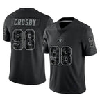 Kooe LV.Raiders #98 Maxx Crosby Player Black Reflective Limited Game Stitched Jerseys