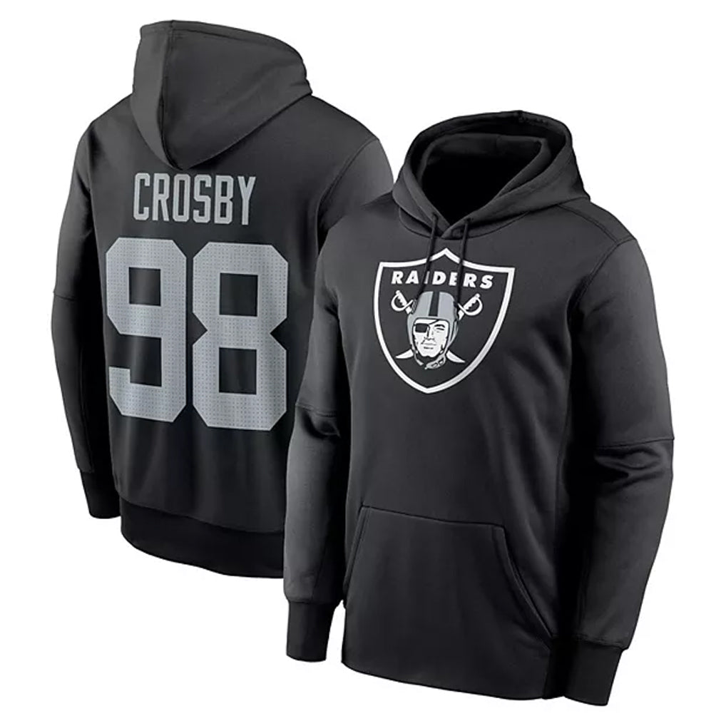 Kooe LV.Raiders #98 Maxx Crosby Player Black Salute to Service Hoodies Stitched Jerseys