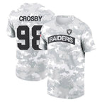 Kooe LV.Raiders #98 Maxx Crosby Player Black Salute to Service T-Shirts Stitched Jerseys