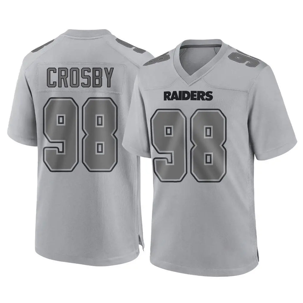 Kooe LV.Raiders #98 Maxx Crosby Player Gray Atmosphere Fashion Limited Game Stitched Jerseys