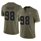 Kooe LV.Raiders #98 Maxx Crosby Player Olive Salute To Service Limited Stitched Jerseys