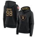 Kooe LV.Raiders #98 Maxx Crosby Player Salute to Service Black Hoodies Stitched Jerseys