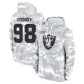 Kooe LV.Raiders #98 Maxx Crosby Player Salute to Service Hoodies Stitched Jerseys
