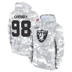 Kooe LV.Raiders #98 Maxx Crosby Player Salute to Service Hoodies Stitched Jerseys
