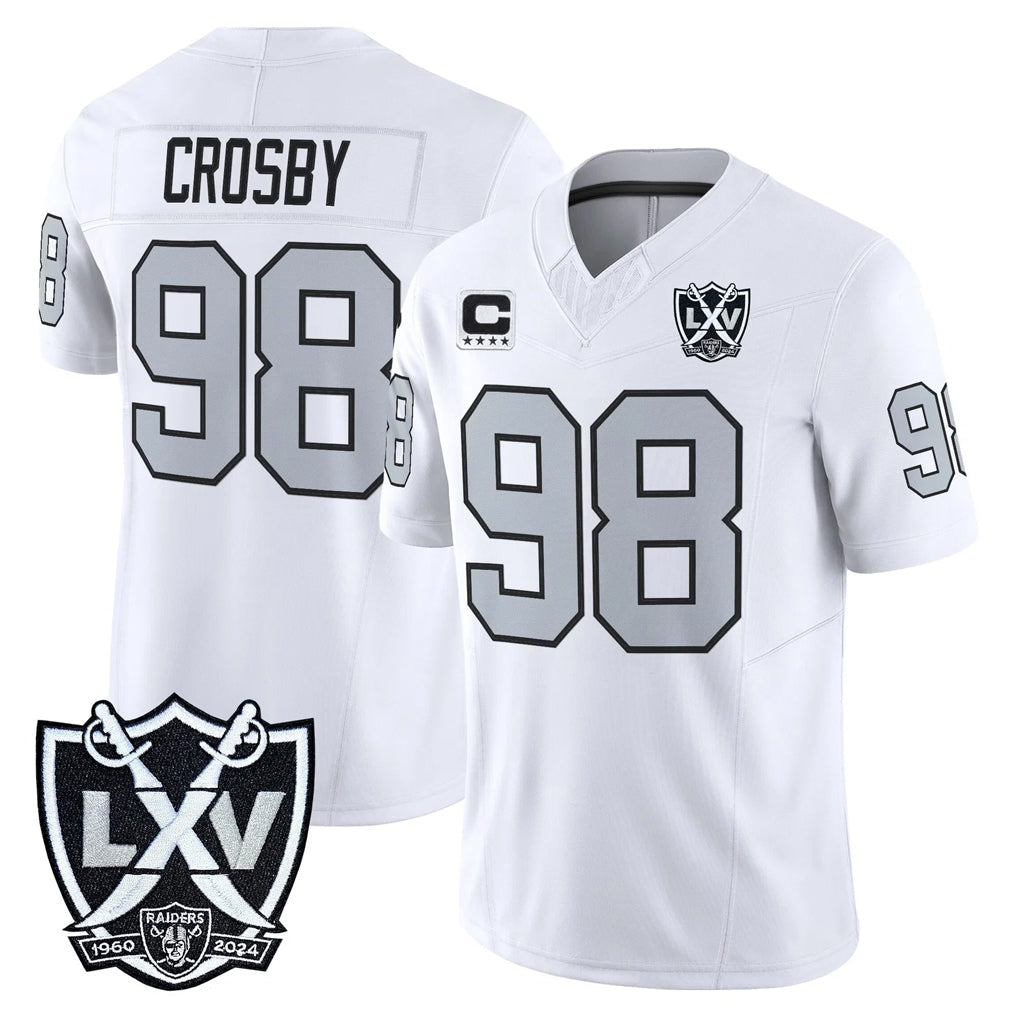 Kooe LV.Raiders #98 Maxx Crosby Player White 2026 Vapor Limited Home Game Stitched Jerseys