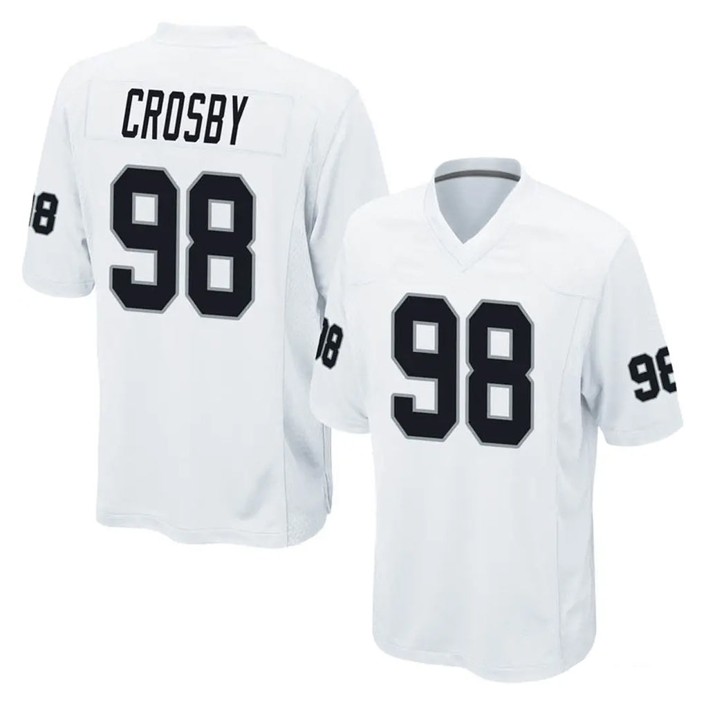 Kooe LV.Raiders #98 Maxx Crosby Player White Home Game Stitched Jerseys
