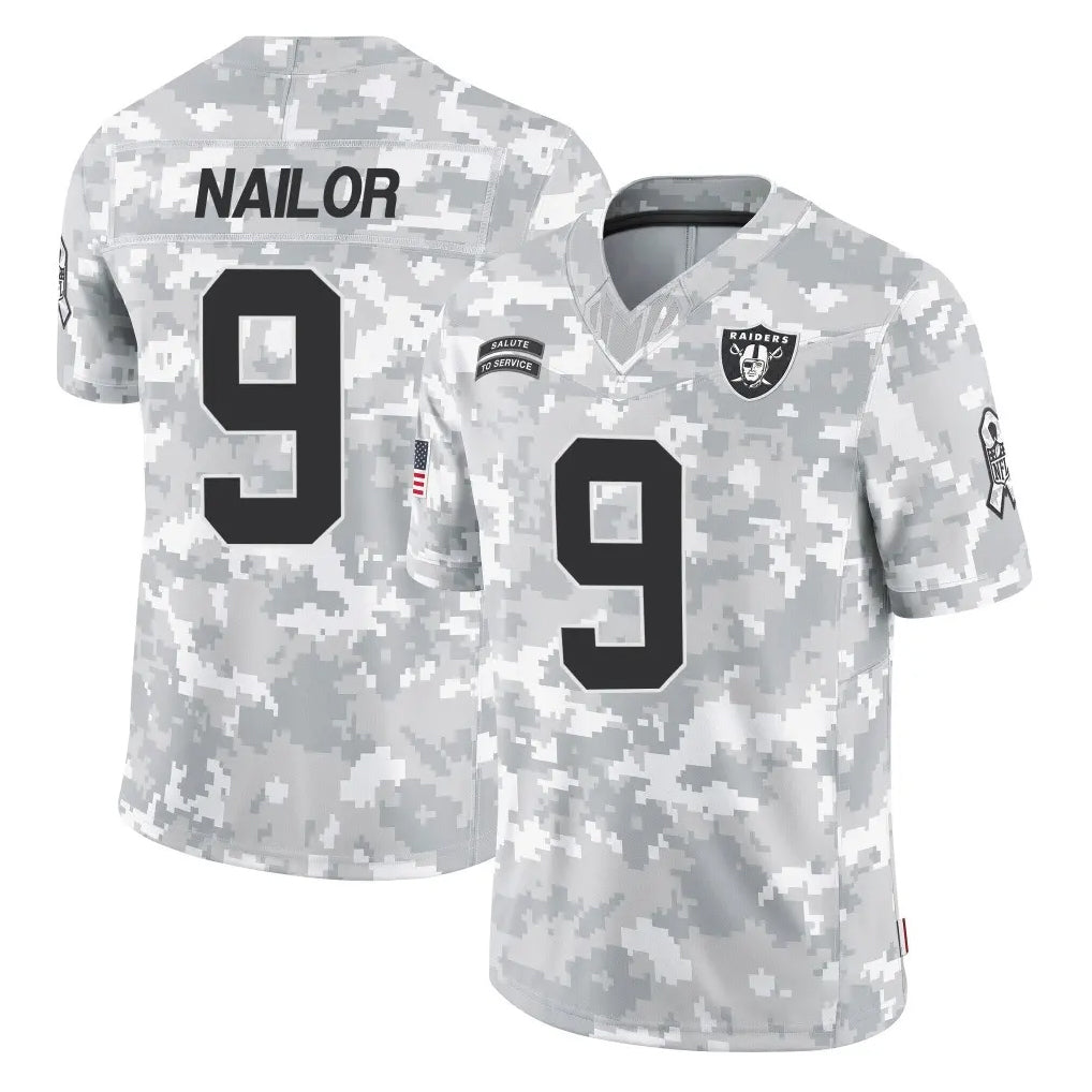 Kooe LV.Raiders #9 Jalen Nailor Player Arctic Camo Salute To Service Limited Game Stitched Jerseys