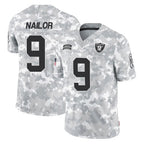 Kooe LV.Raiders #9 Jalen Nailor Player Arctic Camo Salute To Service Limited Game Stitched Jerseys