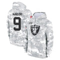 Kooe LV.Raiders #9 Jalen Nailor Player Arctic Camo Salute to Service Hoodies Limited Game Stitched Jerseys