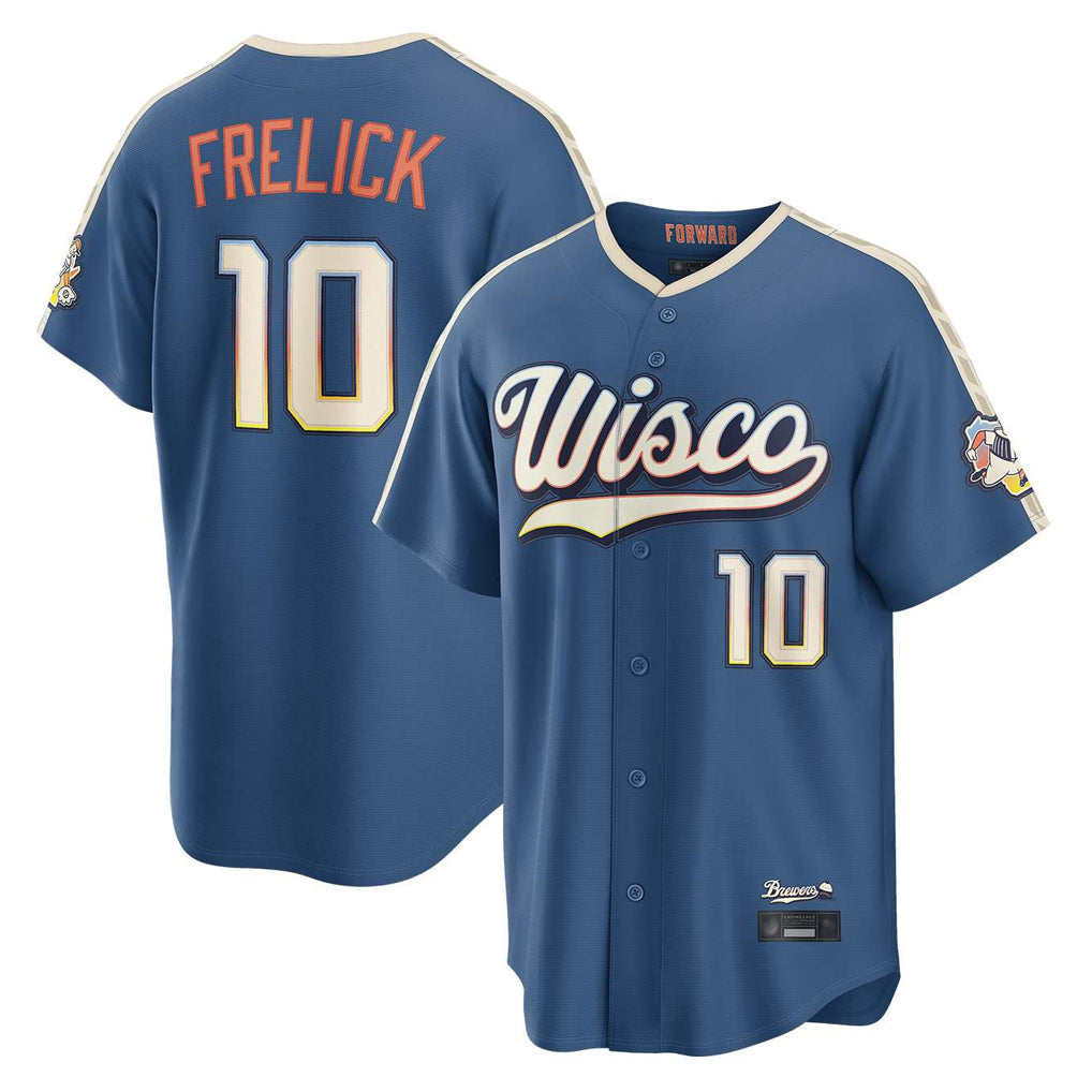 Kooe M.Brewers #10 Sal Frelick Player Blue 2026 City Connect Home Game Stitched Jerseys
