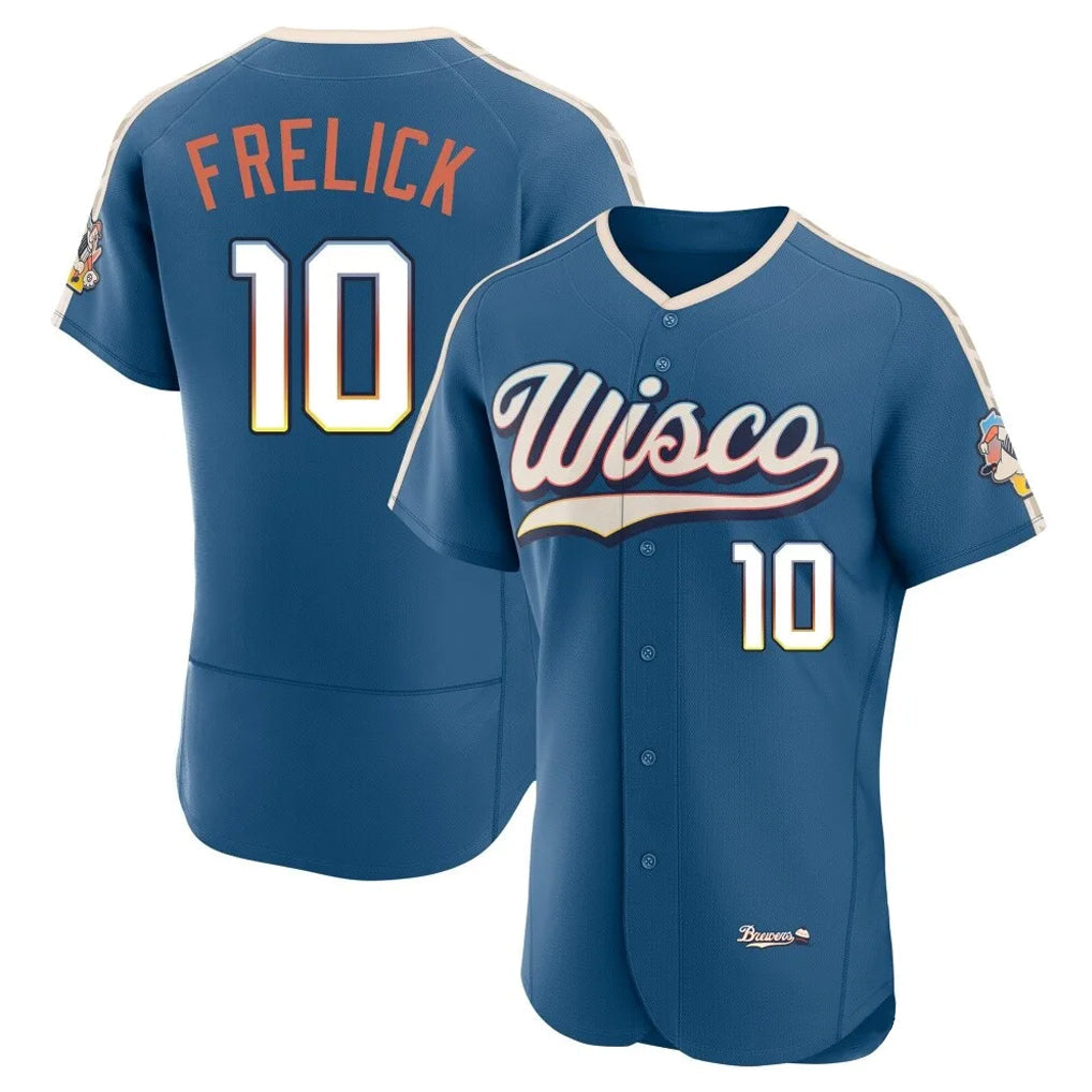 Kooe M.Brewers #10 Sal Frelick Player Blue 2026 City Connect Home Limited Elite Stitched Jerseys