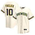 Kooe M.Brewers #10 Sal Frelick Player Cream Home Game Stitched Jerseys