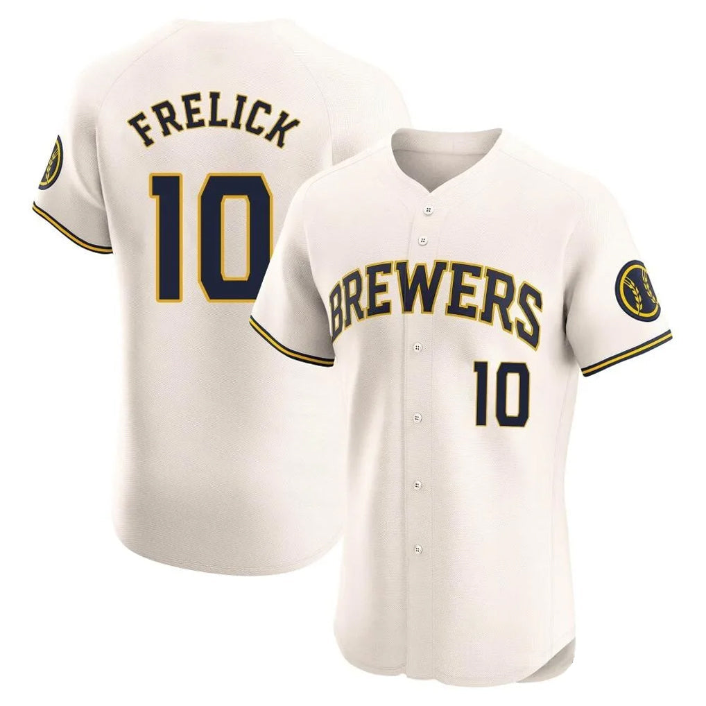 Kooe M.Brewers #10 Sal Frelick Player Cream Home Limited Elite Stitched Jerseys