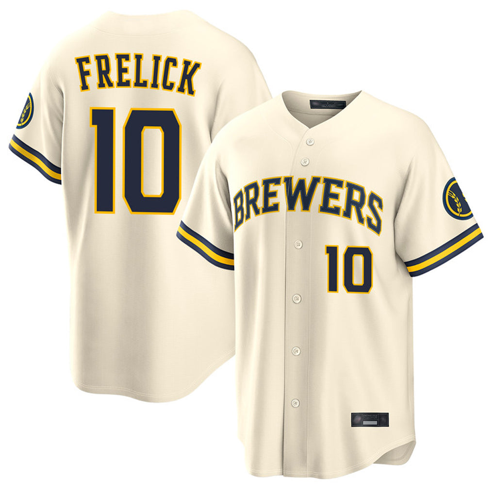 Kooe M.Brewers #10 Sal Frelick Player Cream Home Limited Stitched Jerseys