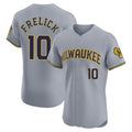 Kooe M.Brewers #10 Sal Frelick Player Gray Home Limited Elite Stitched Jerseys