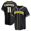 Kooe M.Brewers M.Brewers #11 Jackson Chourio Player Black Fashion Out Home Game Stitched Jerseys Player Black Fashion Out Home Game Stitched Jerseys