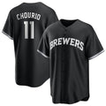 Kooe M.Brewers #11 Jackson Chourio Player Black Game Home Stitched Jerseys