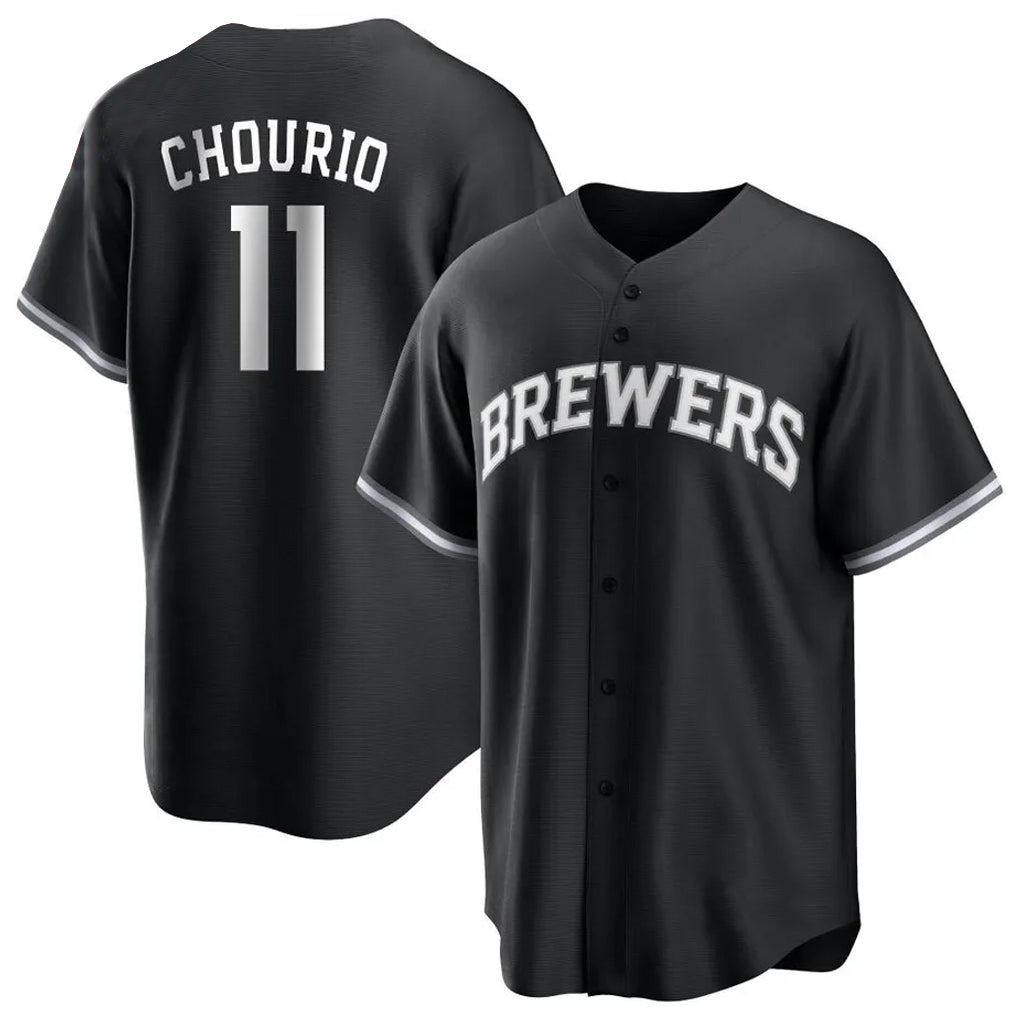 Kooe M.Brewers #11 Jackson Chourio Player Black Game Home Stitched Jerseys