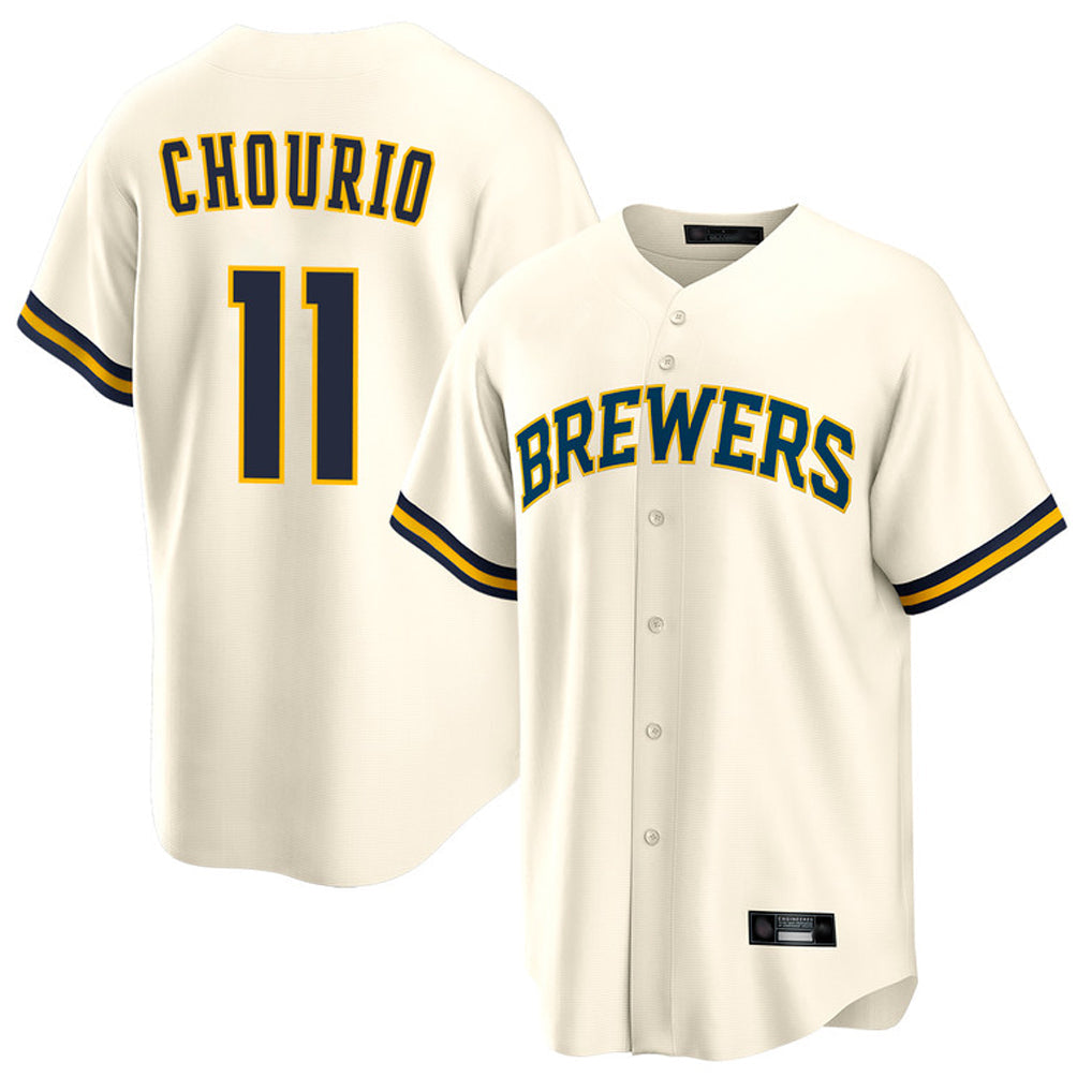 Kooe M.Brewers #11 Jackson Chourio Player Cream Home Game Stitched Jerseys