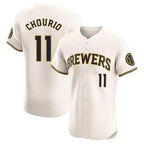 Kooe M.Brewers #11 Jackson Chourio Player Cream Home Limited Elite Stitched Jerseys