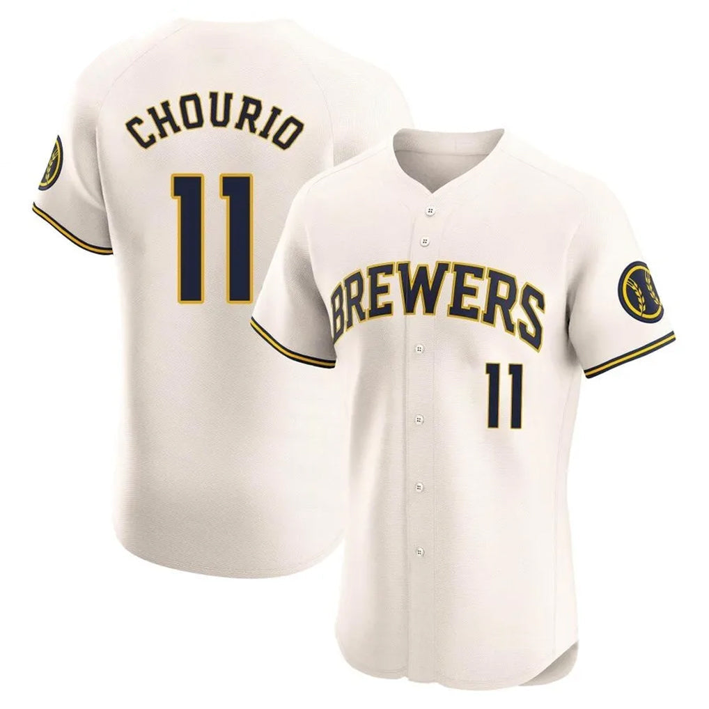 Kooe M.Brewers #11 Jackson Chourio Player Cream Home Limited Elite Stitched Jerseys